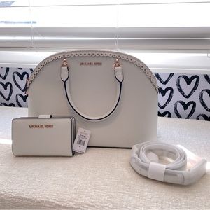 Michael Kors white handbag with wallet